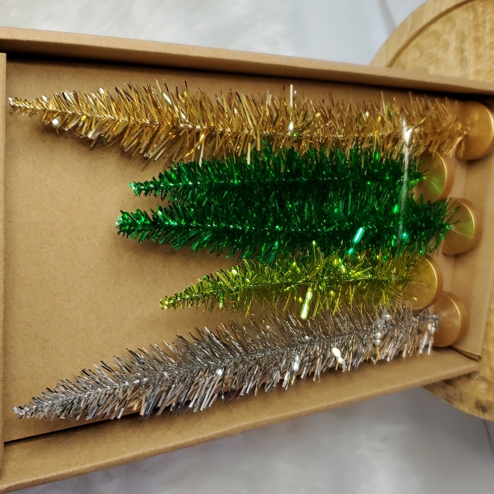 Set of 5 Sparkly Tinsel Trees - Picture 5 of 5